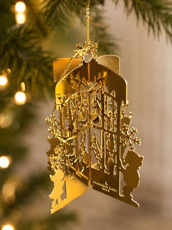 Danbury Mint Other - Danbury Mint 1992 Winter Forest Children Snowflake Christmas Ornament Gold Tone